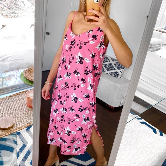 🌸 MARKS & SPENCER BOHO PINK MULTI SLIT MAXI DRESS! - Picture 2 of 13